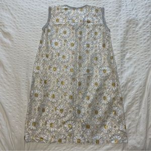 Vintage lace metallic daisy shift dress